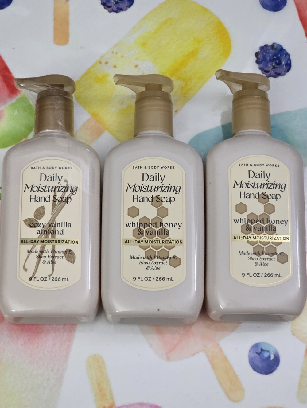 Bath & Body Works Whipped Honey & Vanilla Moisturizing Hand Soap Set of 3 NEW